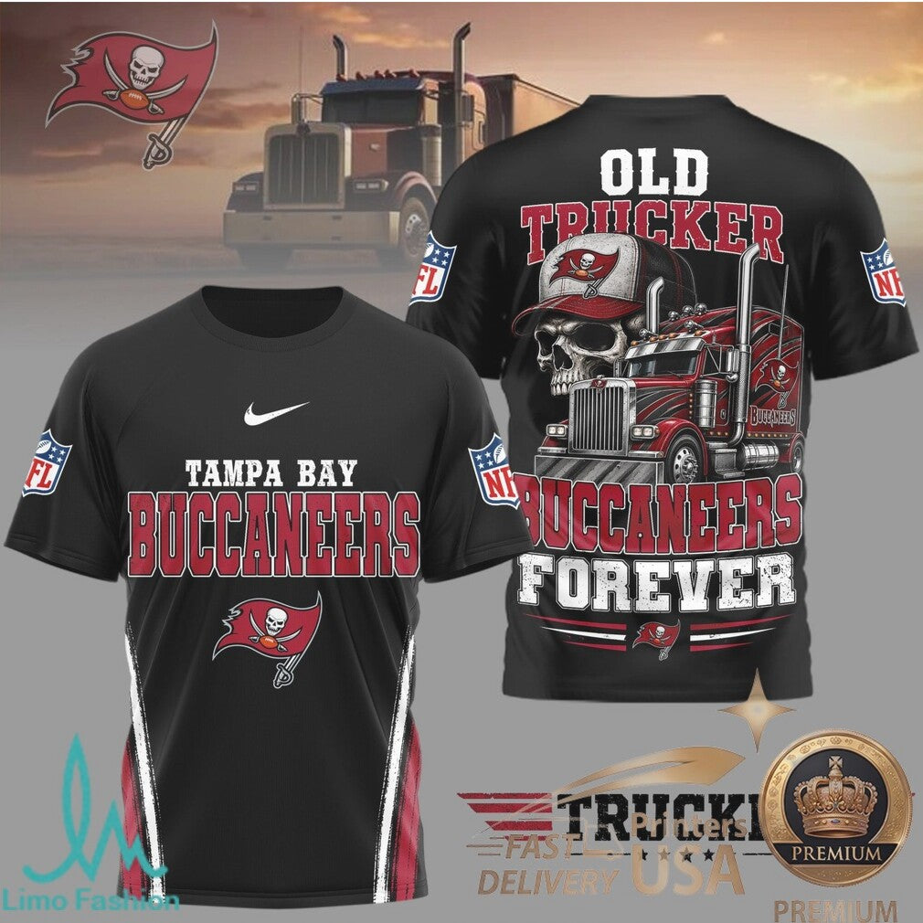 Tampa Bay Buccaneers Old Trucker Skull Forever T Shirt - Limotees LLC