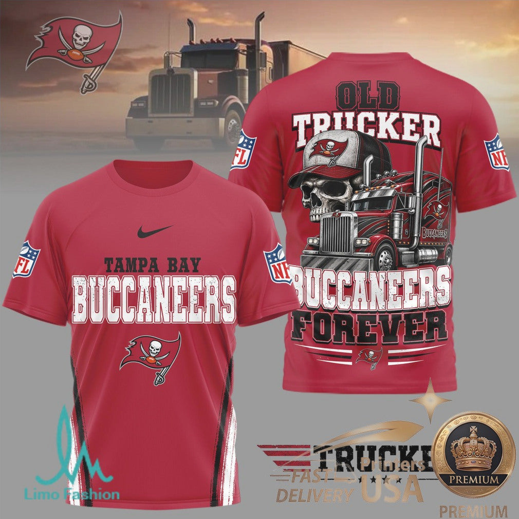 Tampa Bay Buccaneers Old Trucker Skull Forever T Shirt - Limotees LLC