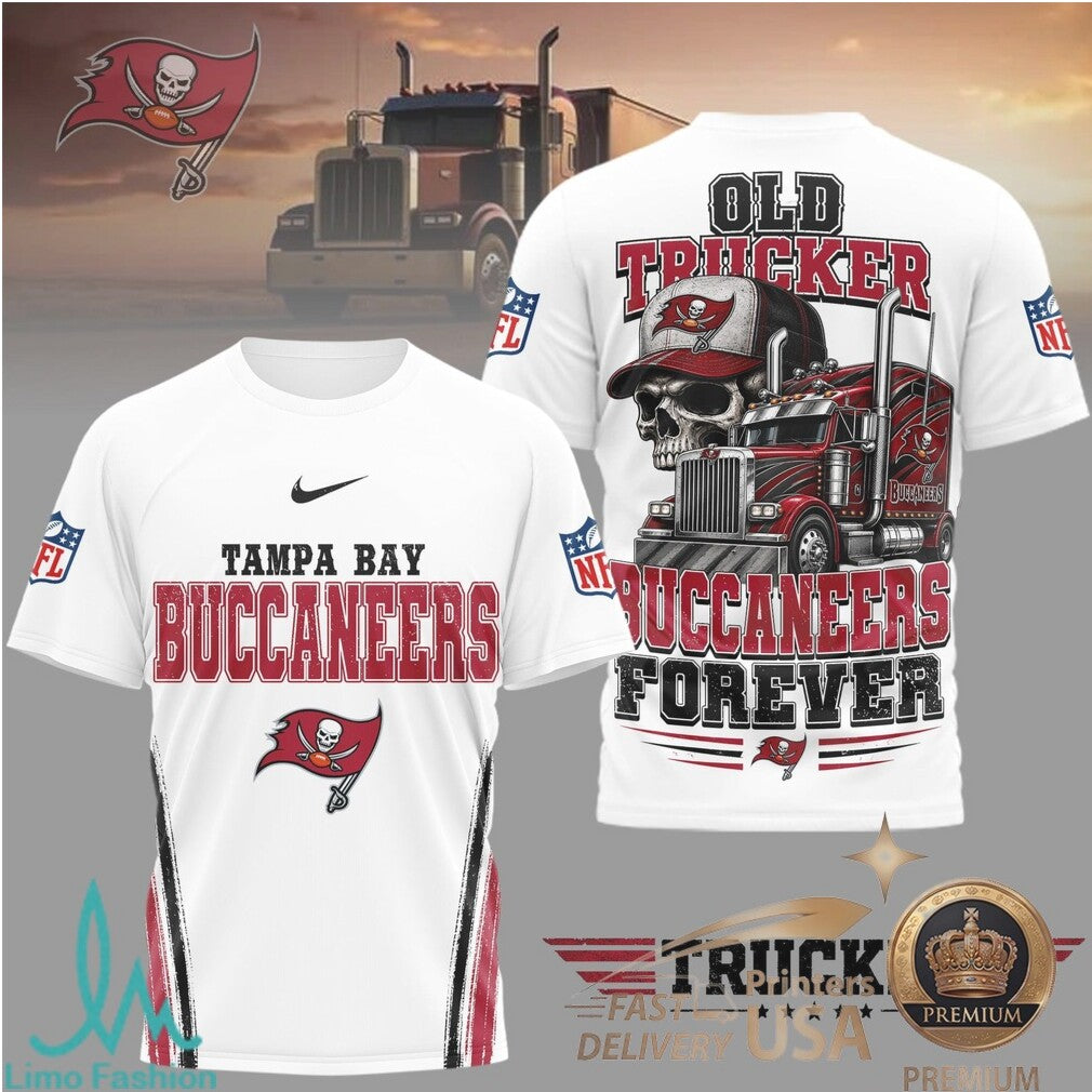 Tampa Bay Buccaneers Old Trucker Skull Forever T Shirt - Limotees LLC
