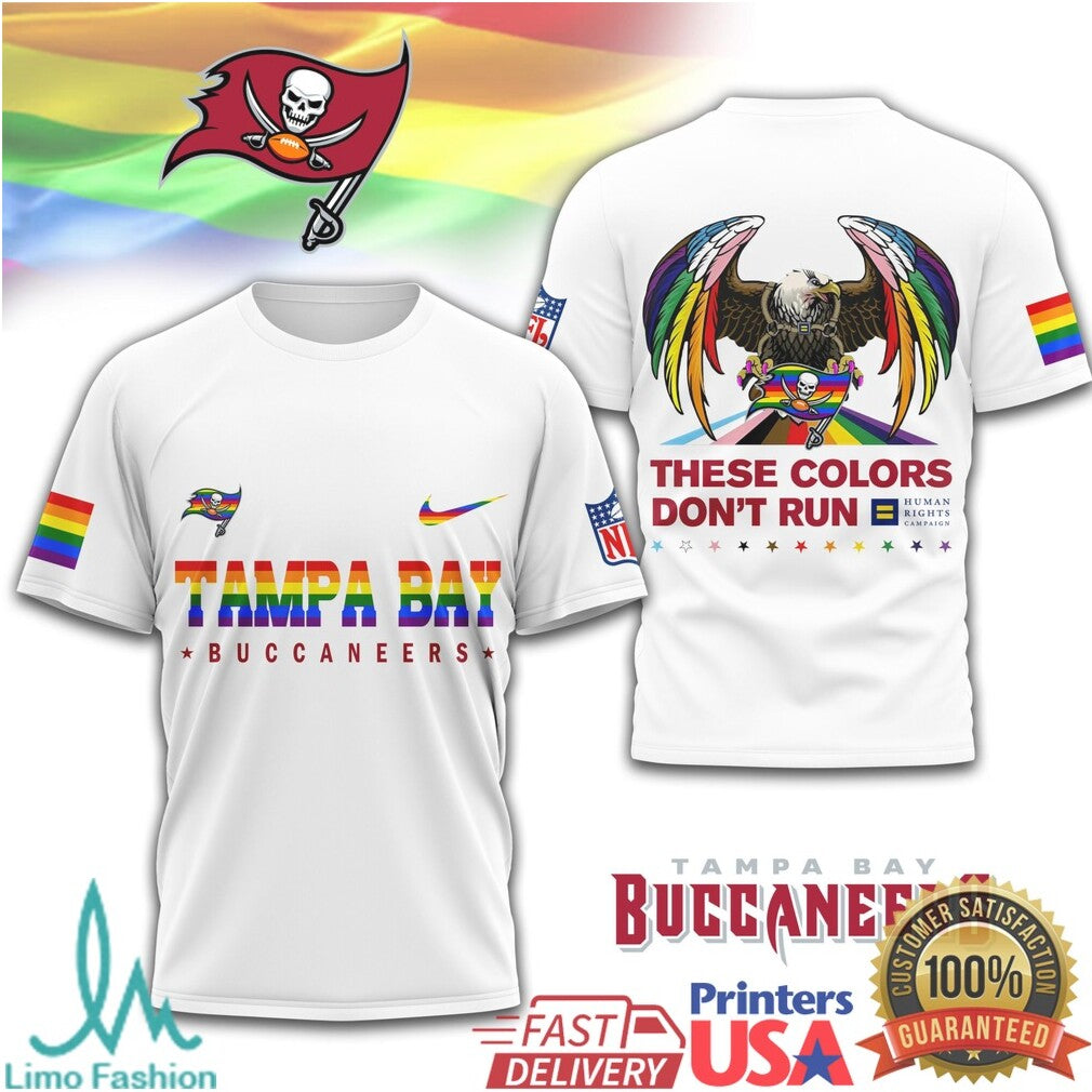 Tampa Bay Buccaneers Pride Eagle These Colors Don't Run T Shirt - Limotees LLC