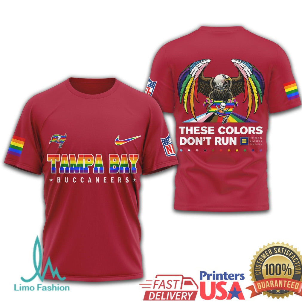 Tampa Bay Buccaneers Pride Eagle These Colors Don't Run T Shirt - Limotees LLC