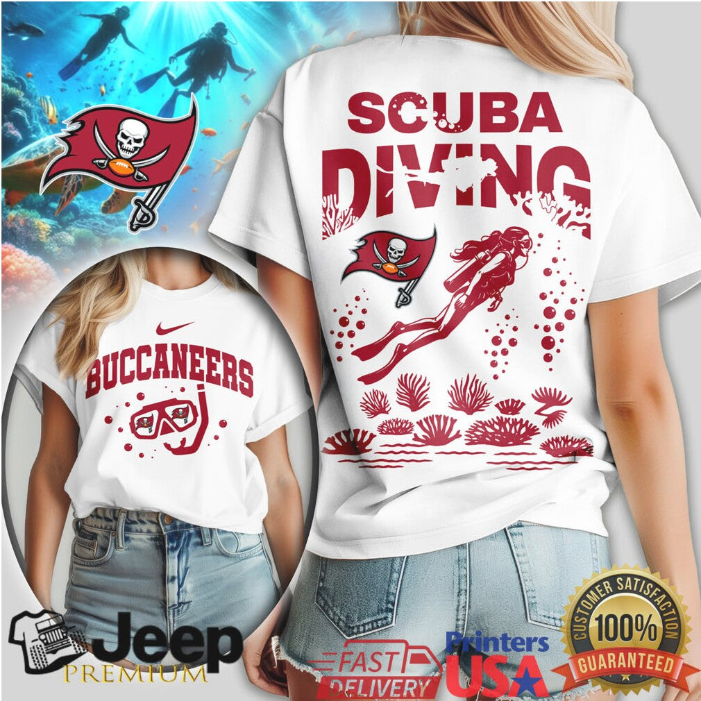 Tampa Bay Buccaneers Scuba Diving Graphic Print Shirt NFL Ocean Style - Limotees LLC
