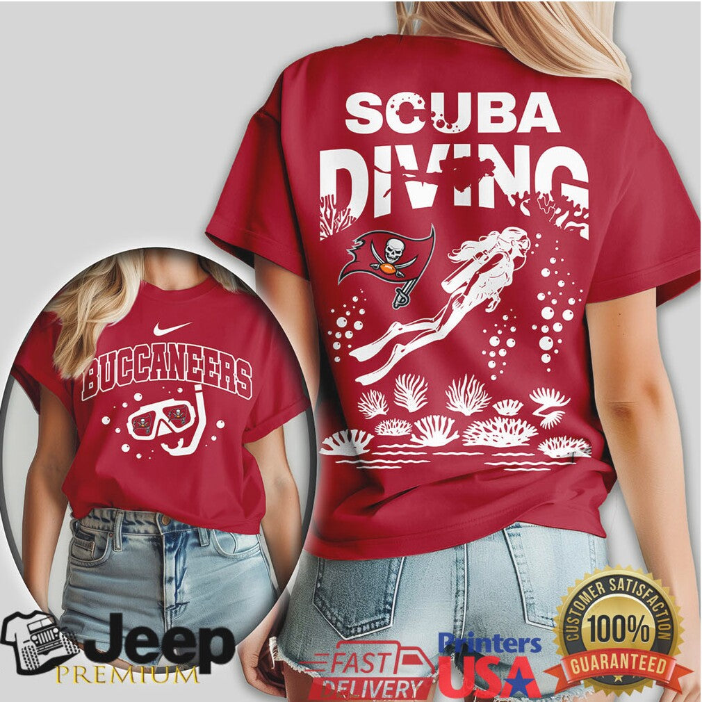 Tampa Bay Buccaneers Scuba Diving Graphic Print Shirt NFL Ocean Style - Limotees LLC