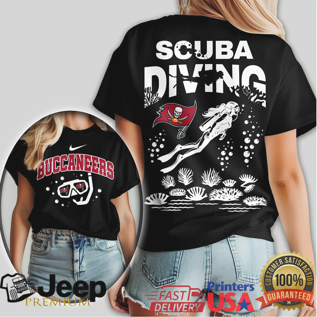Tampa Bay Buccaneers Scuba Diving Graphic Print Shirt NFL Ocean Style - Limotees LLC