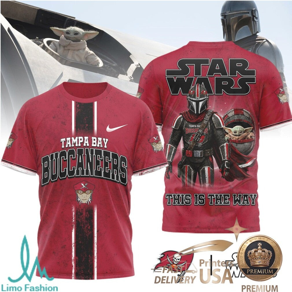 Tampa Bay Buccaneers Star Wars The Mandalorian Crewneck T Shirt - Limotees LLC