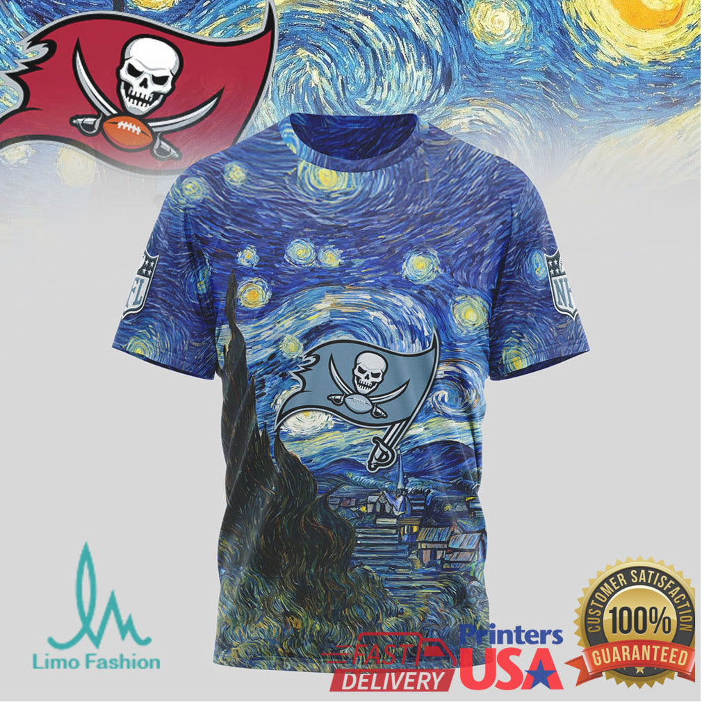 Tampa Bay Buccaneers Starry Night Vincent Van Gogh Nfl Tshirt - Limotees LLC
