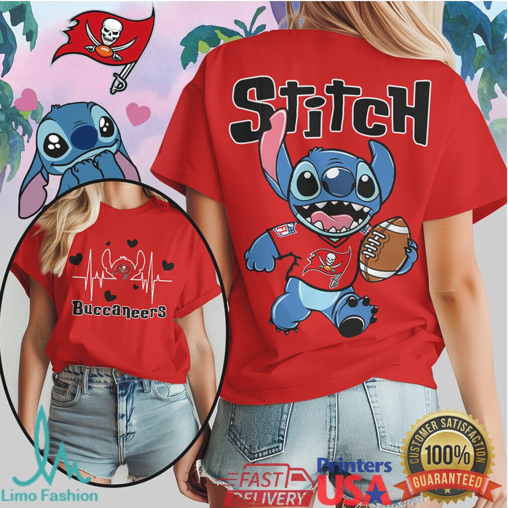 Tampa Bay Buccaneers Stitch Football Heartbeat Graphic Shirt