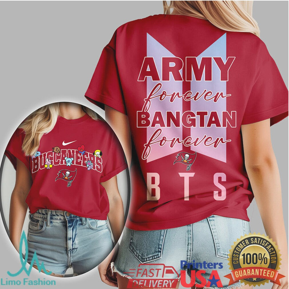 Tampa Bay Buccaneers x BTS Army Forever Bangtan NFL Graphic Tee - Limotees LLC