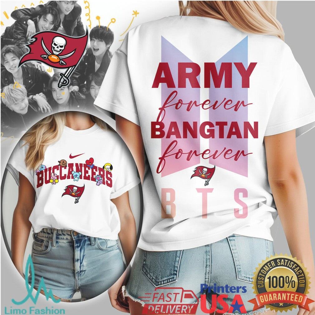 Tampa Bay Buccaneers x BTS Army Forever Bangtan NFL Graphic Tee - Limotees LLC
