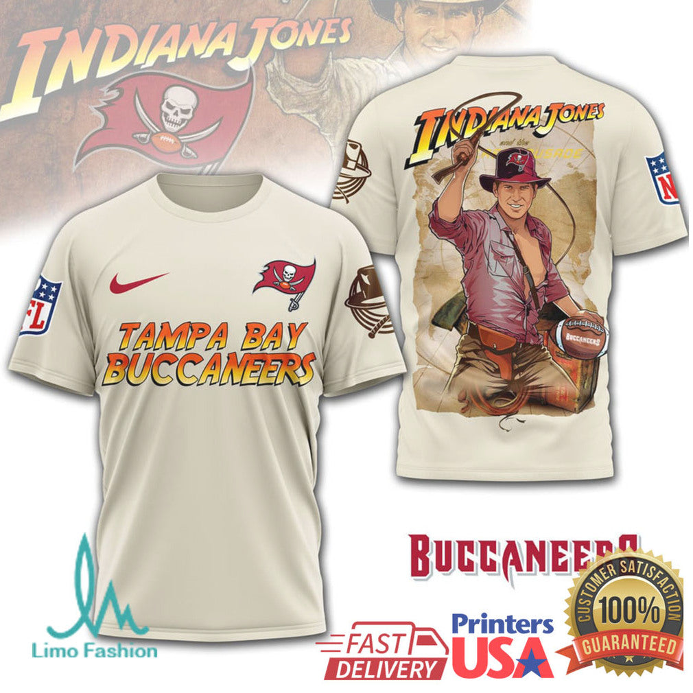 Tampa Bay Buccaneers x Indiana Jones Adventure Style NFL T Shirt - Limotees LLC