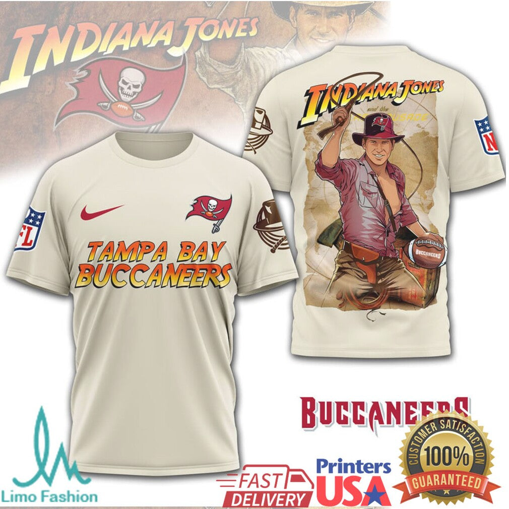 Tampa Bay Buccaneers x Indiana Jones Adventure Style NFL T Shirt - Limotees LLC