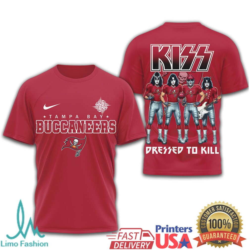 Tampa Bay Buccaneers x KISS Band Mashup T Shirt NFL Rock & Roll Style - Limotees LLC