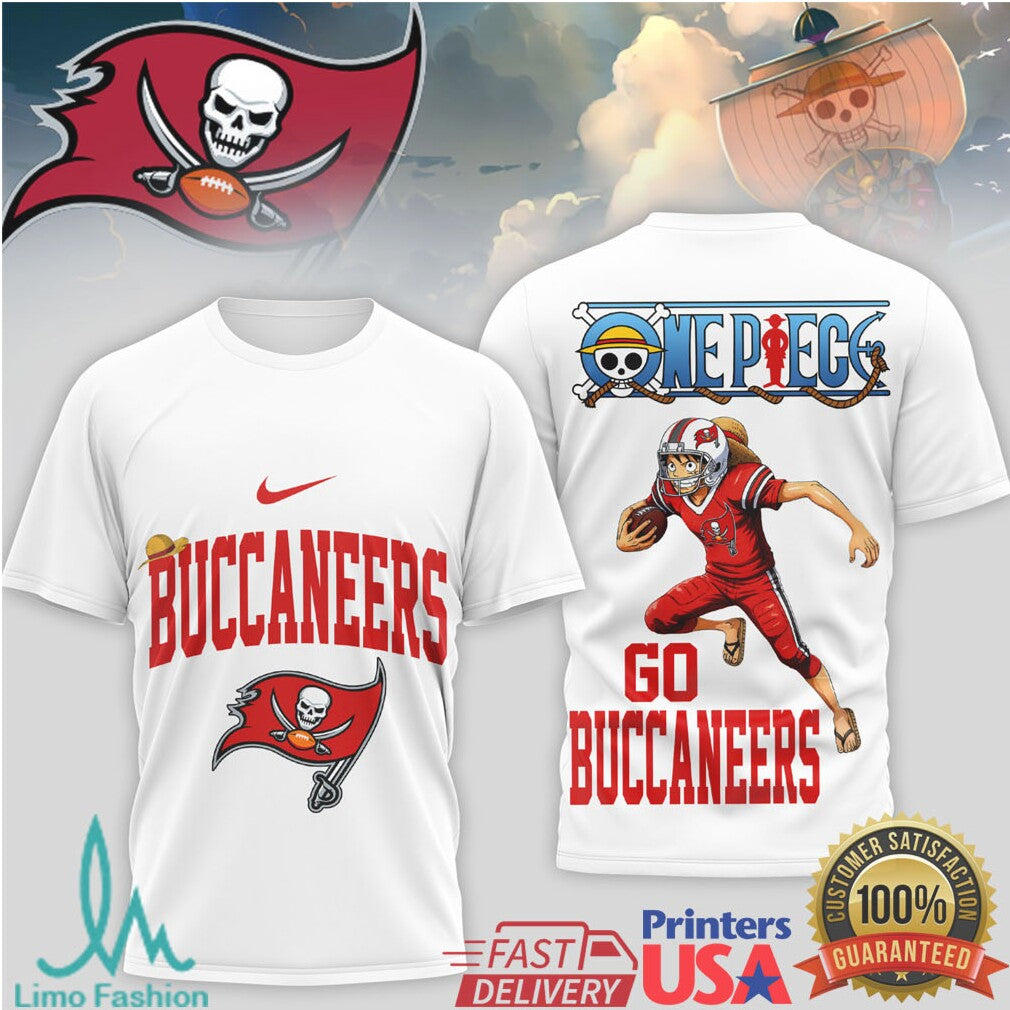 Tampa Bay Buccaneers x One Piece Straw Hat Pirates NFL T Shirt - Limotees LLC