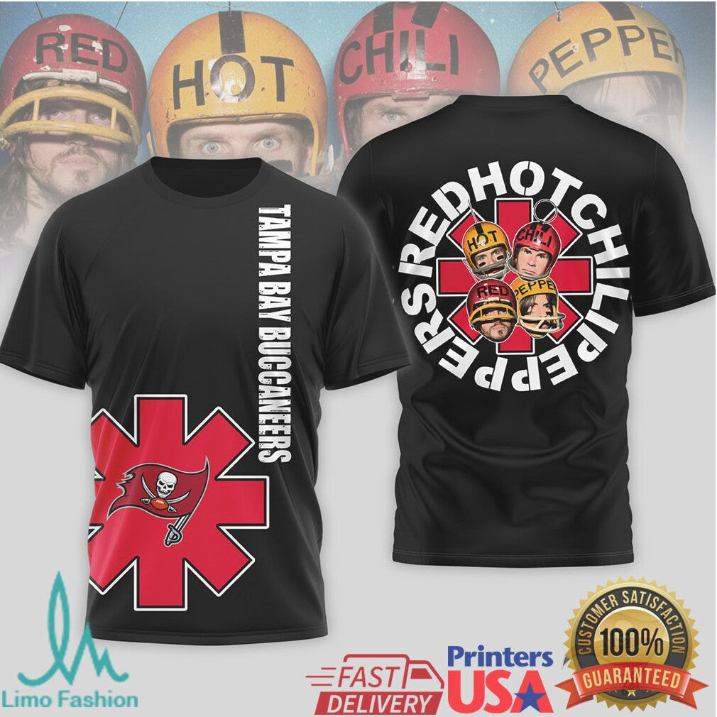 Tampa Bay Buccaneers x Red Hot Chili Peppers Band Logo Fan T Shirt - Limotees LLC