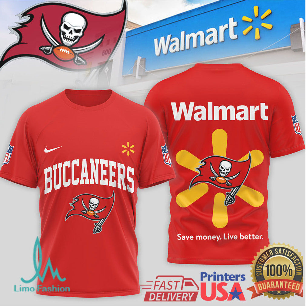Tampa Bay Buccaneers x Walmart “Live Better” Graphic NFL T Shirt - Limotees LLC