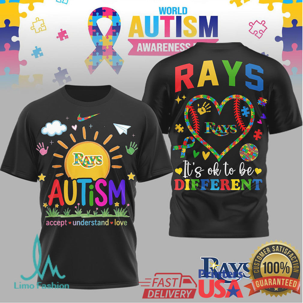 Tampa Bay Rays Autism Awareness T Shirt MLB Rays Puzzle Piece Baseball Fan T Shirt - Limotees LLC