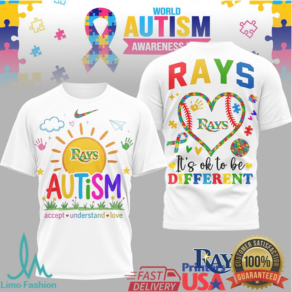 Tampa Bay Rays World Autism Awareness It's OK To Be Different T Shirt - Limotees LLC
