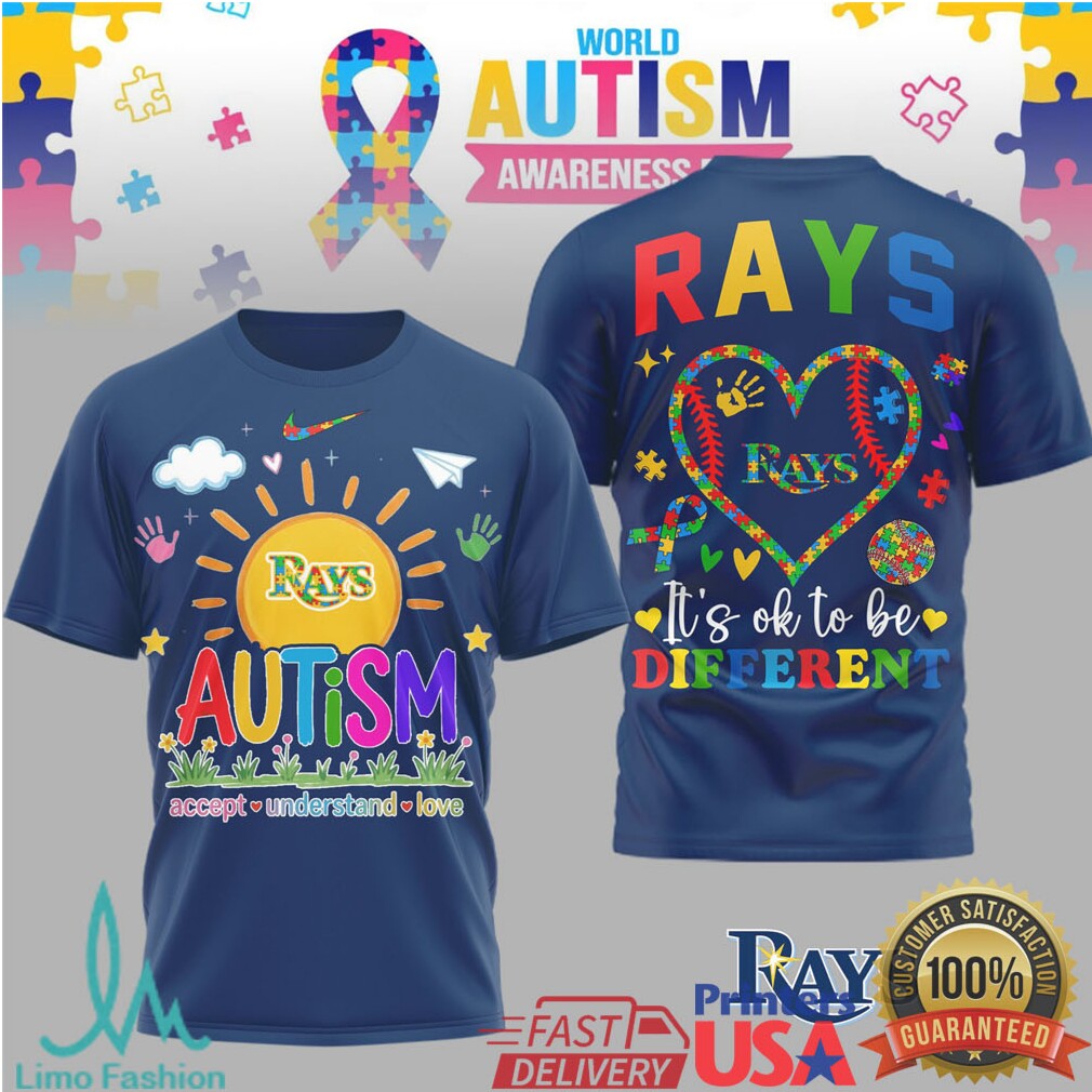 Tampa Bay Rays World Autism Awareness It's OK To Be Different T Shirt - Limotees LLC