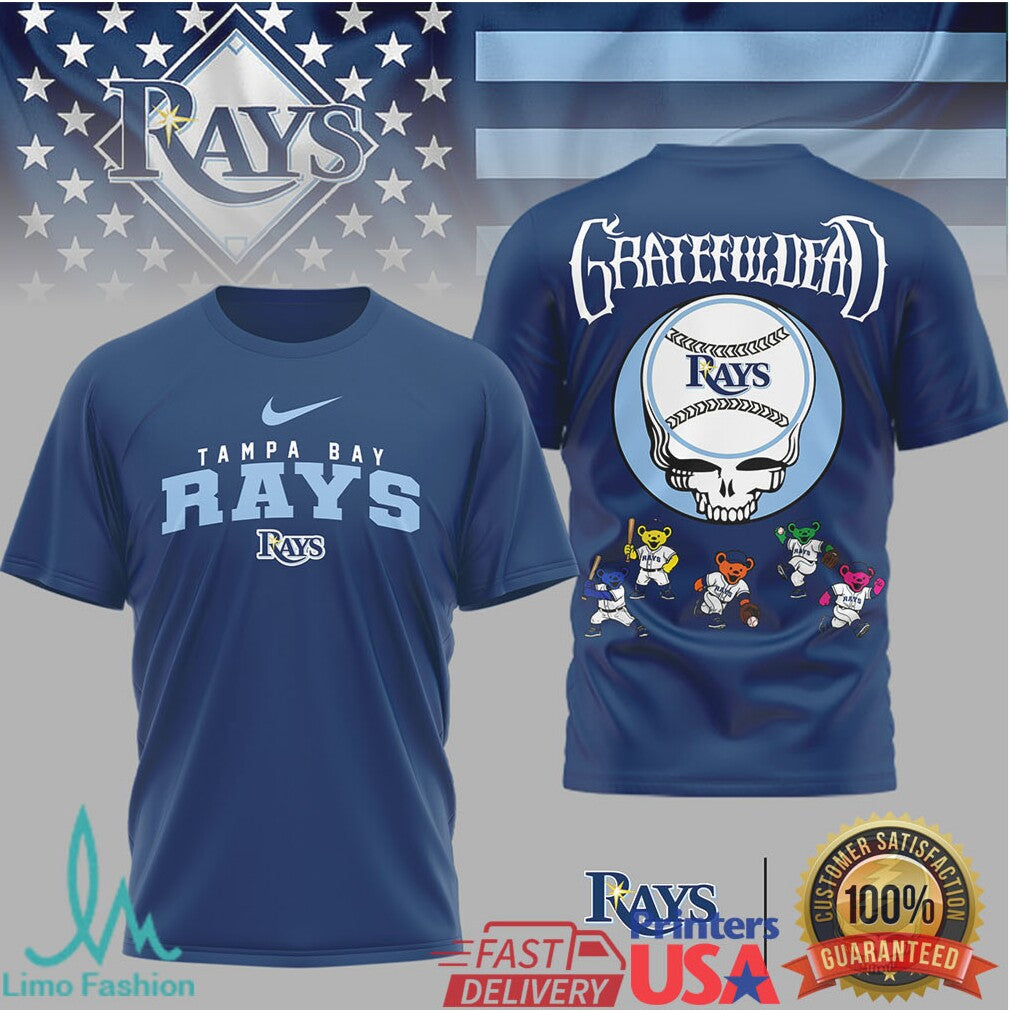 Tampa Bay Rays x Grateful Dead Steal Your Face Fan Apparel T Shirt - Limotees LLC