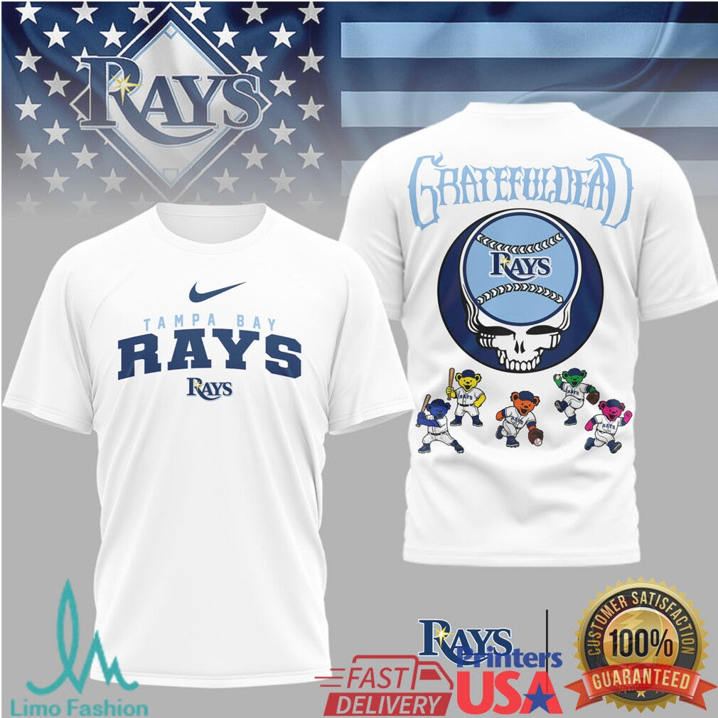 Tampa Bay Rays x Grateful Dead Steal Your Face Fan Apparel T Shirt - Limotees LLC