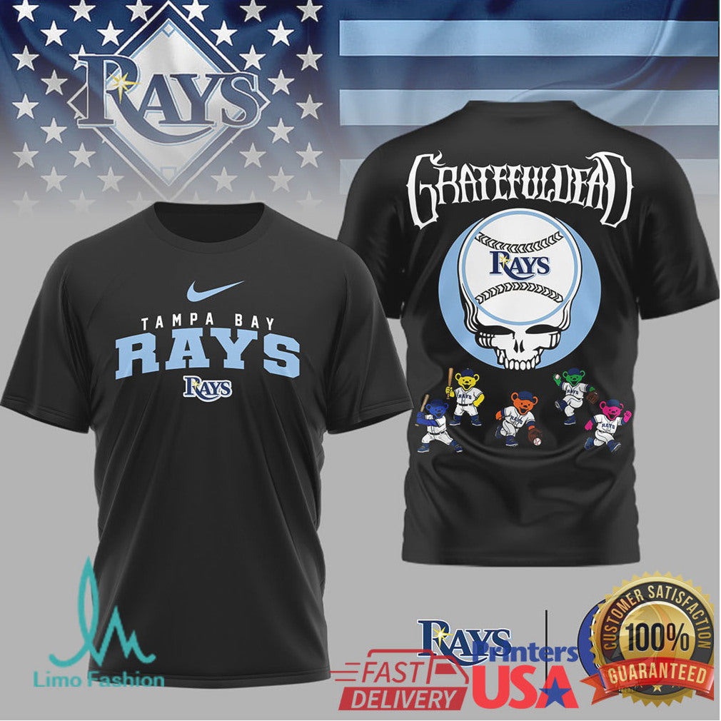 Tampa Bay Rays x Grateful Dead Steal Your Face Fan Apparel T Shirt - Limotees LLC