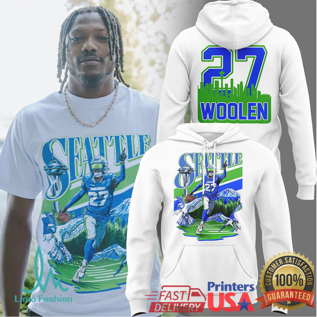 Tariq Woolen #27 Seattle Skyline Vintage Style Graphic Tee - Limotees LLC