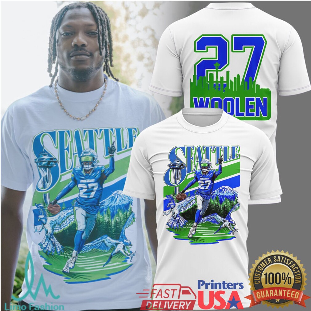 Tariq Woolen #27 Seattle Skyline Vintage Style Graphic Tee - Limotees LLC