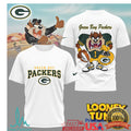 Taz Green Bay Packers Looney Tunes NFL Football T Shirt - Limotees LLC