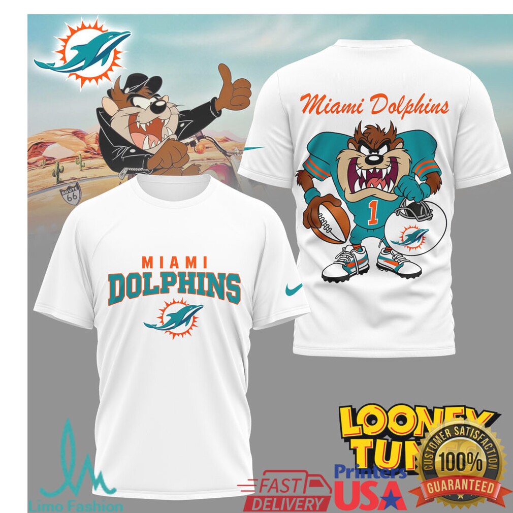 Taz Miami Dolphins Looney Tunes NFL Football T Shirt