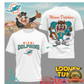 Taz Miami Dolphins Looney Tunes NFL Football T Shirt