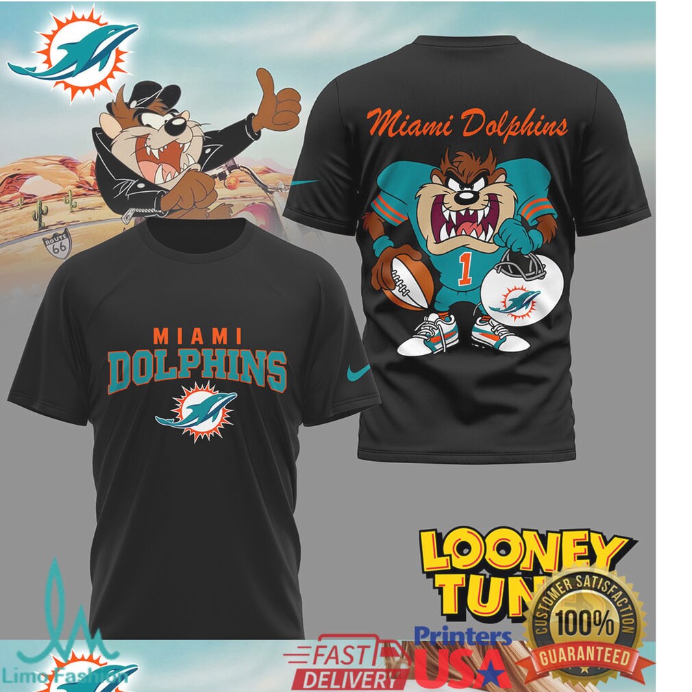 Taz Miami Dolphins Looney Tunes NFL Football T Shirt