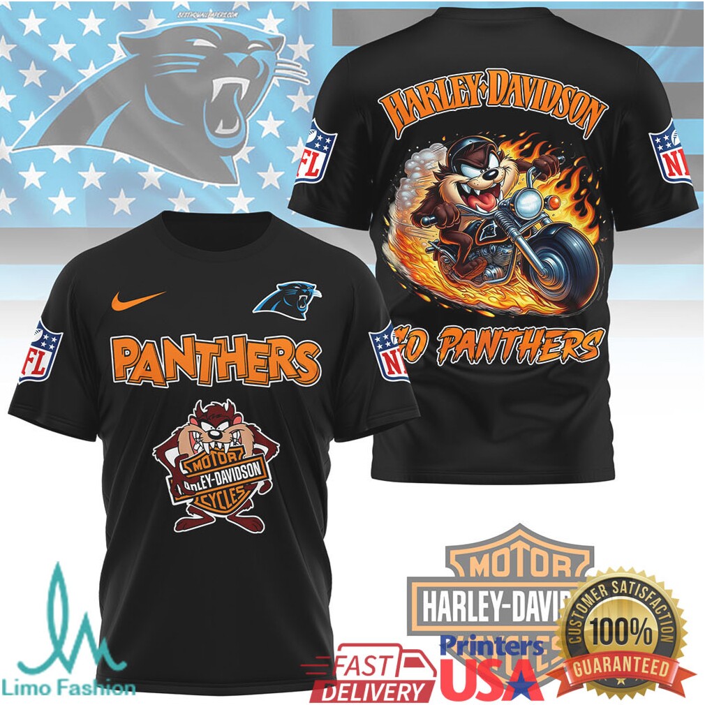 Taz Tasmanian Devil Harley Davidson Carolina Panthers T Shirt - Limotees LLC