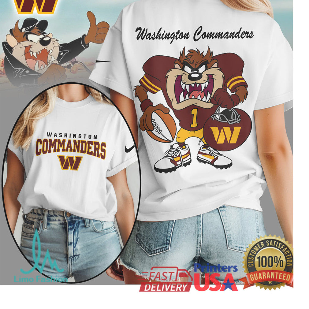 Taz Washington Commanders Looney Tunes NFL Football T Shirt - Limotees LLC