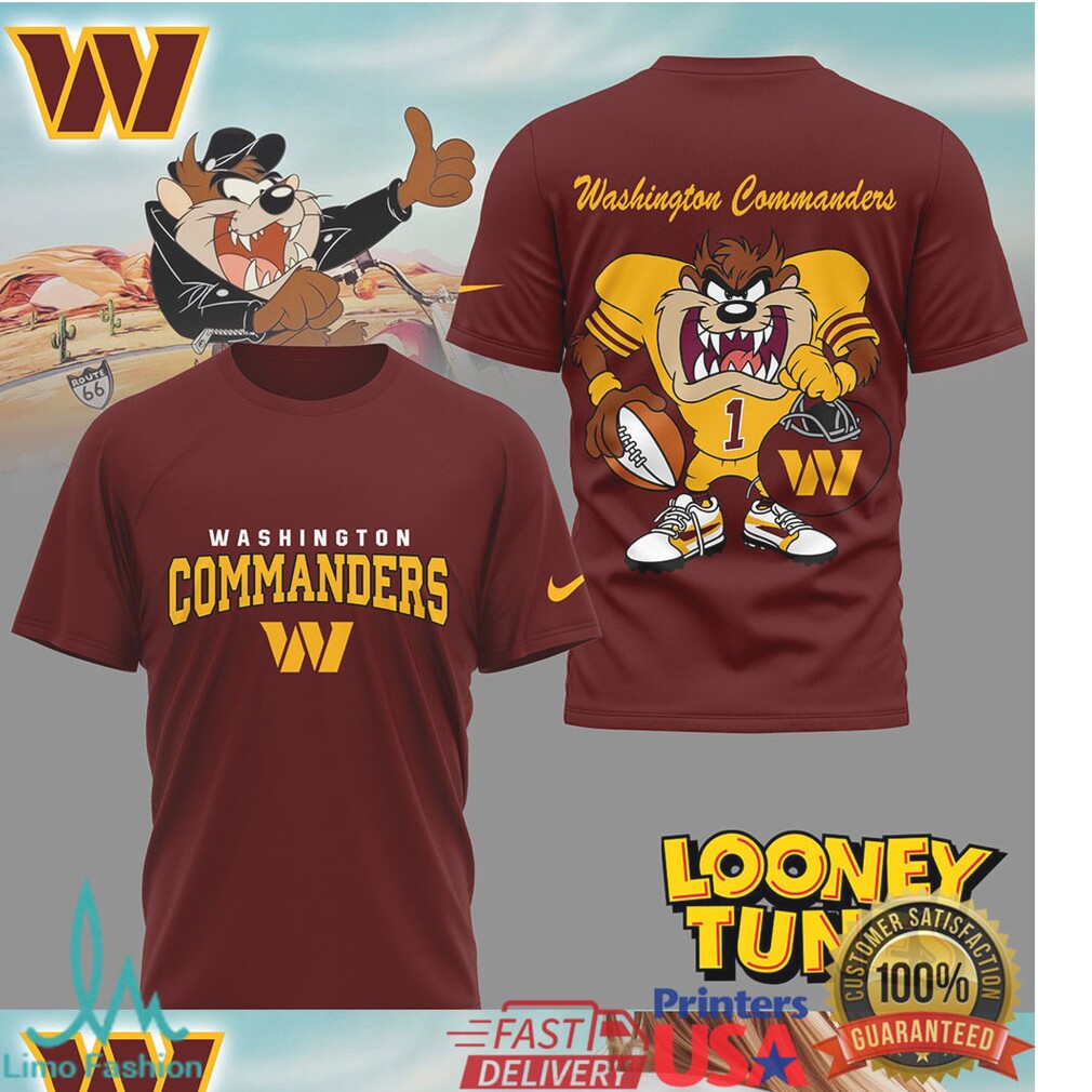 Taz Washington Commanders Looney Tunes NFL Football T Shirt - Limotees LLC