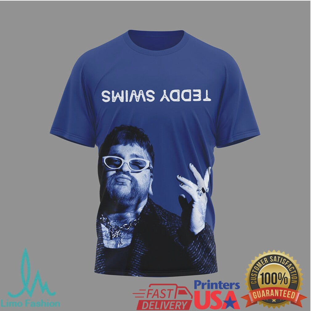Teddy Swims The Ugly Tour Blue Concert Graphic T Shirt with Tour Dates - Limotees LLC