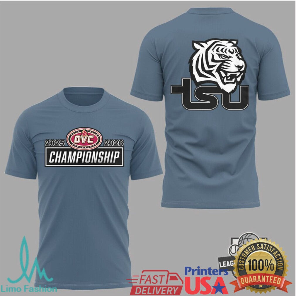Tennessee State Tigers 2025 2026 OVC Men's Basketball Championship T Shirt - Limotees LLC