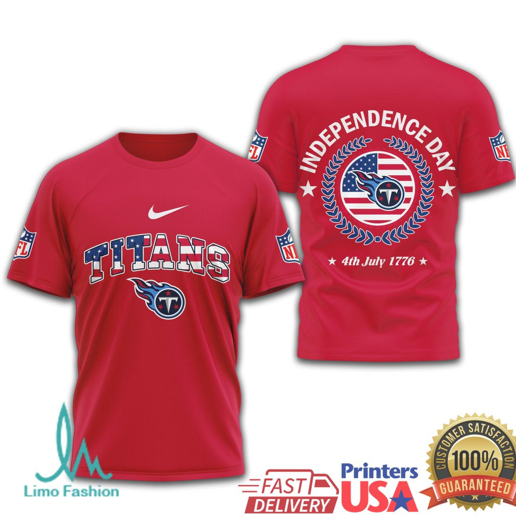 Tennessee Titans Independence Day 1776 Patriotic NFL T Shirt - Limotees LLC