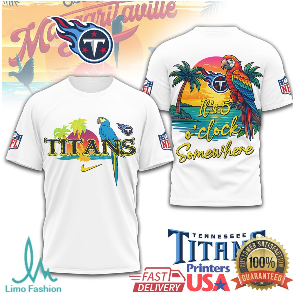 Tennessee Titans Margaritaville Tropical Palm Tree Fan T Shirt - Limotees LLC