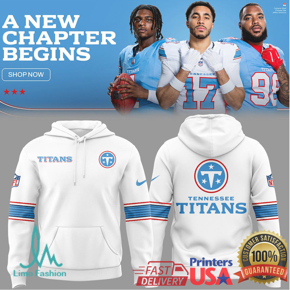 Tennessee Titans NFL Fan Gear Performance T Shirt and Hoodie Set White & Light Blue - Limotees LLC