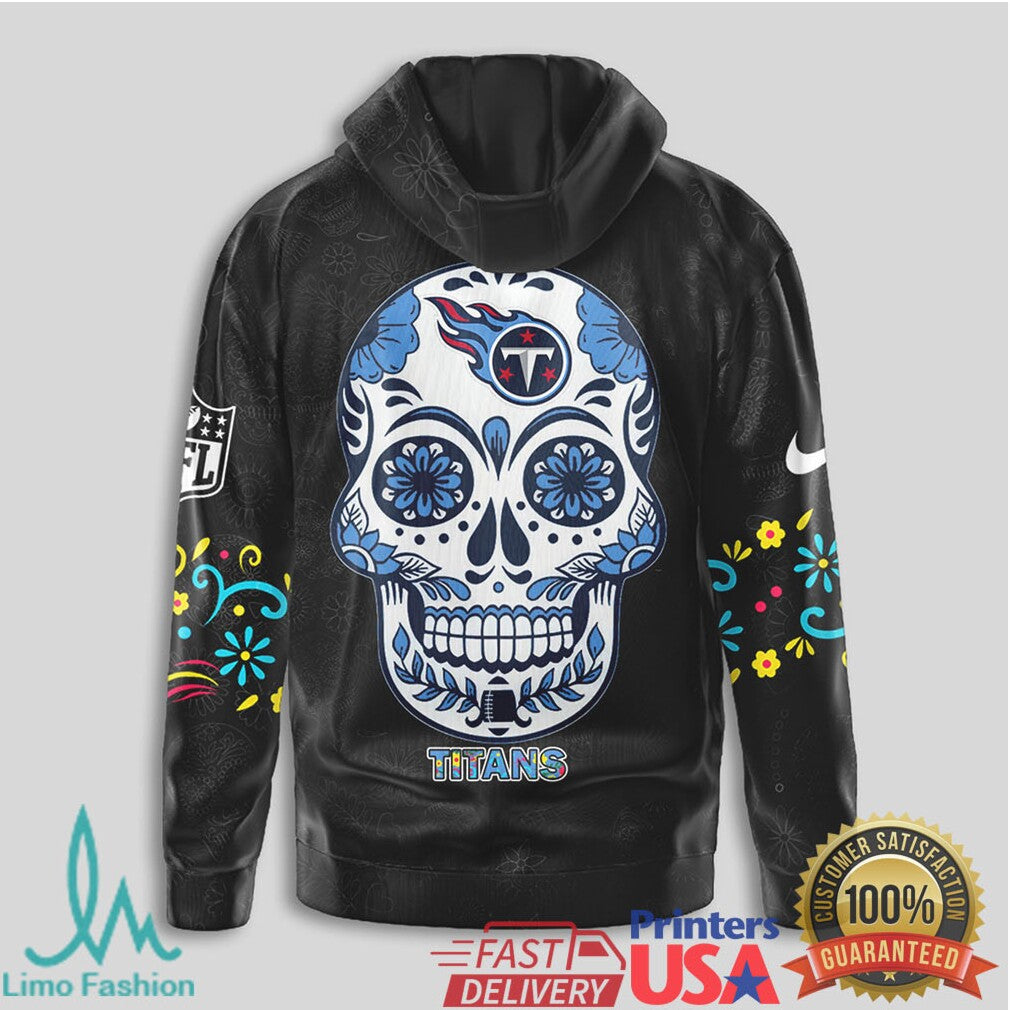 Tennessee Titans NFL Sugar Skull Calavera Design Sport T Shirt - Limotees LLC