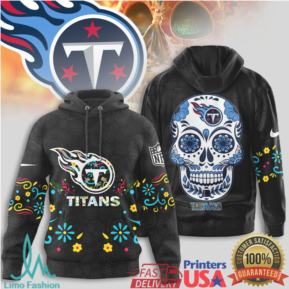 Tennessee Titans NFL Sugar Skull Calavera Design Sport T Shirt - Limotees LLC