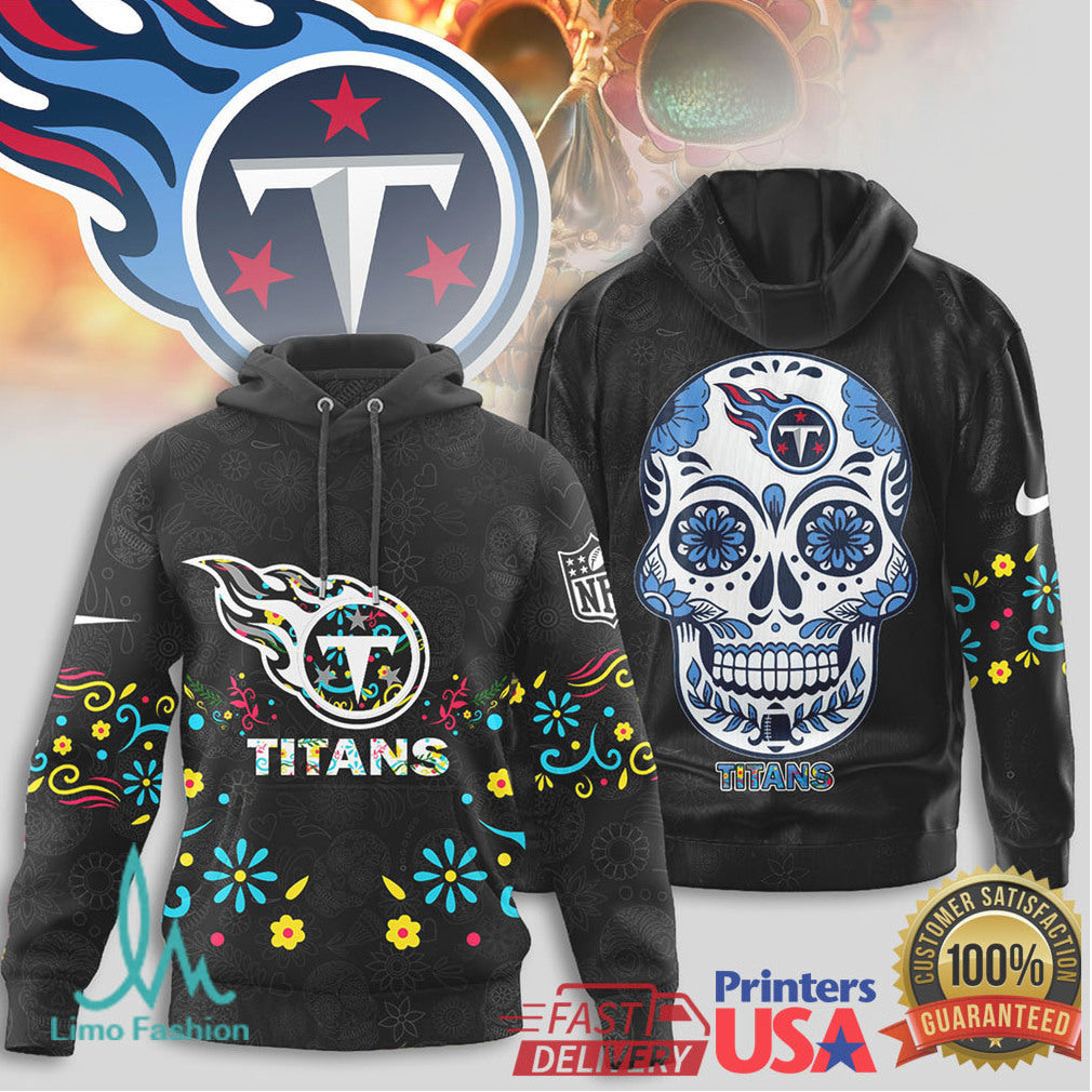 Tennessee Titans NFL Sugar Skull Calavera Design Sport T Shirt - Limotees LLC