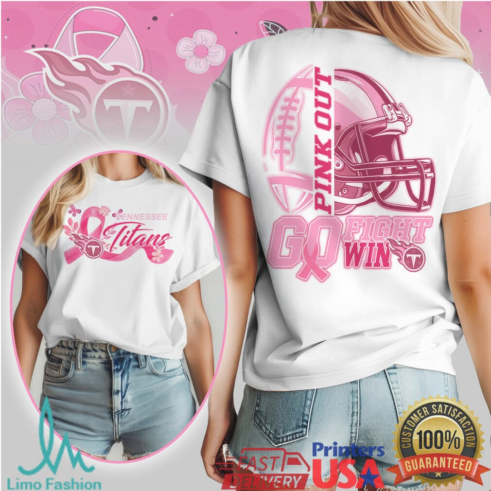 Tennessee Titans Pink Out Breast Cancer Awareness Football Team T Shirt - Limotees LLC
