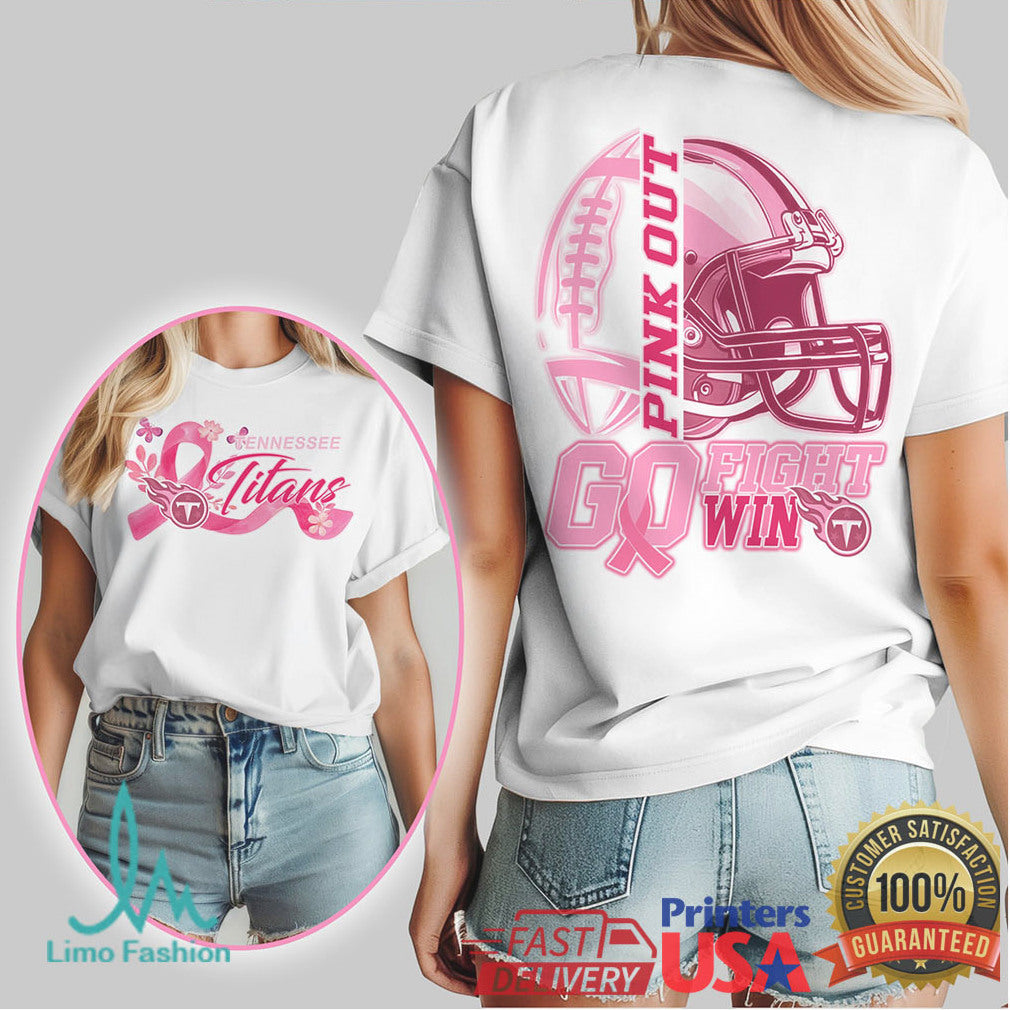 Tennessee Titans Pink Out Breast Cancer Awareness Football Team T Shirt - Limotees LLC