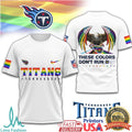Tennessee Titans Pride Collection Eagle Rainbow NFL Graphic T Shirt - Limotees LLC