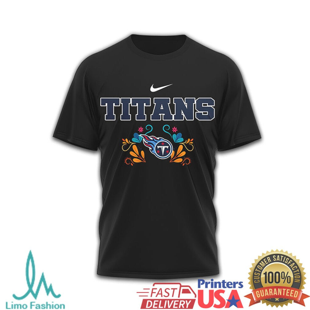 Tennessee Titans Sugar Skull Mexican Heritage NFL Fan T Shirt - Limotees LLC