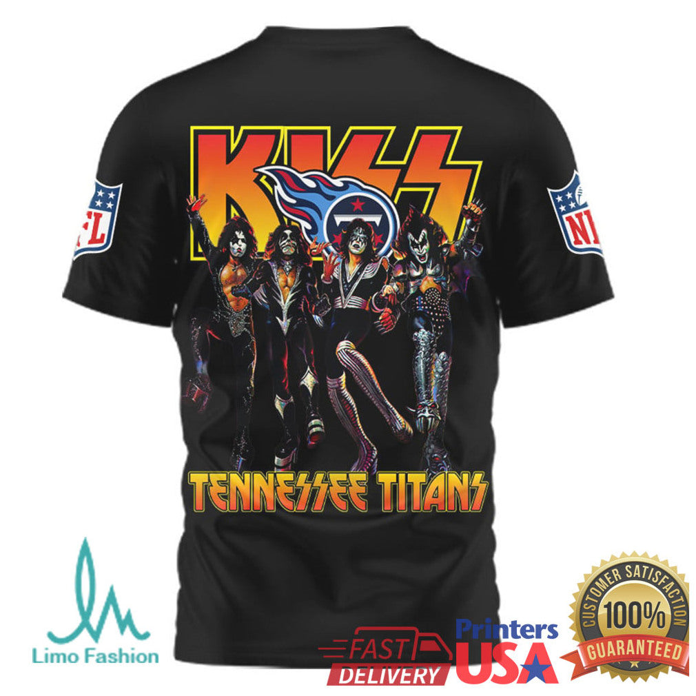 Tennessee Titans x KISS Rock Band Vintage Graphic NFL T Shirt - Limotees LLC