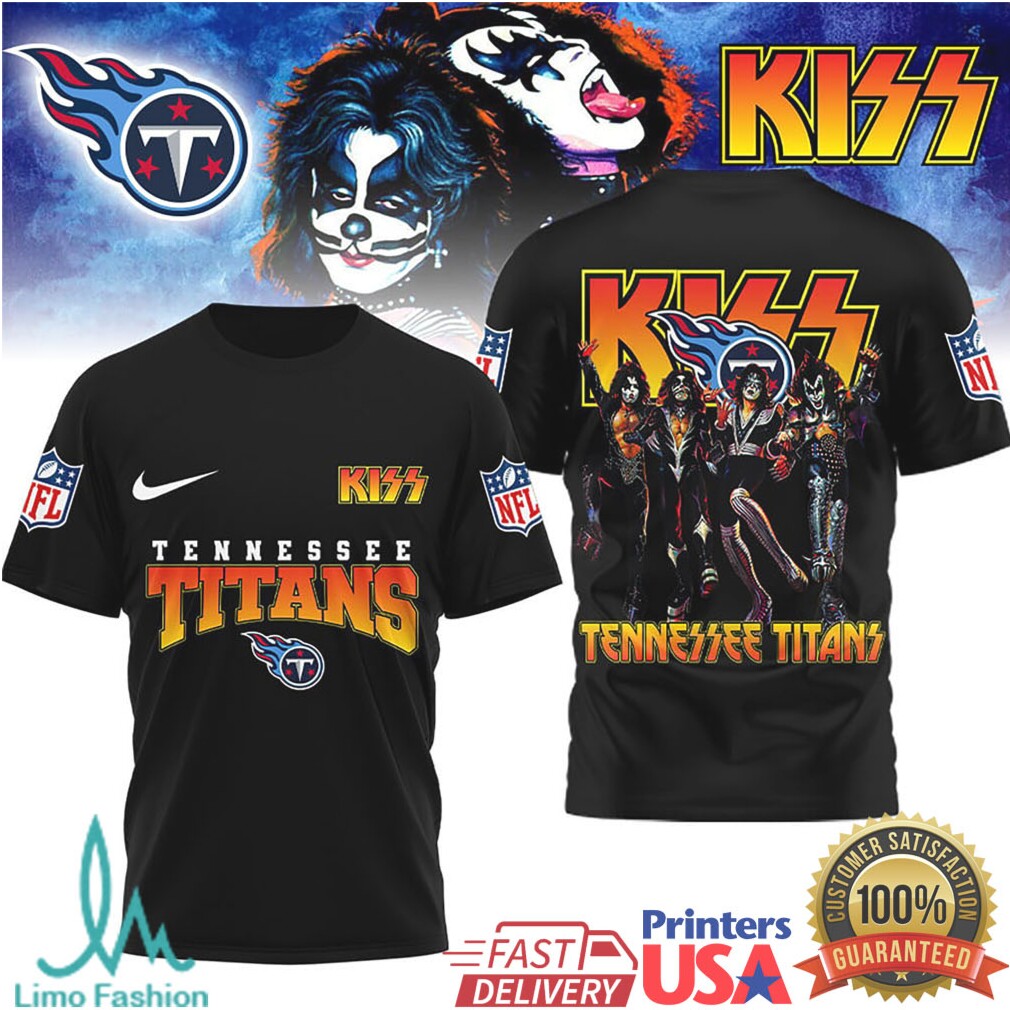 Tennessee Titans x KISS Rock Band Vintage Graphic NFL T Shirt - Limotees LLC