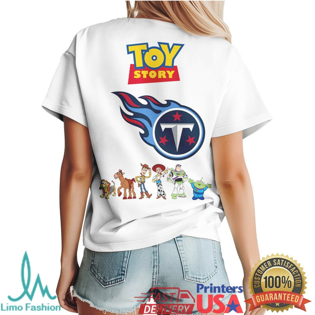 Tennessee Titans x Toy Story Woody & Friends White Graphic T Shirt - Limotees LLC