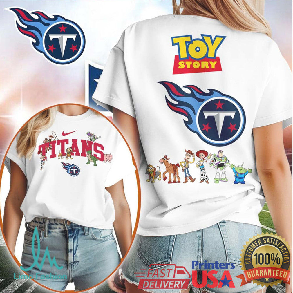 Tennessee Titans x Toy Story Woody & Friends White Graphic T Shirt - Limotees LLC